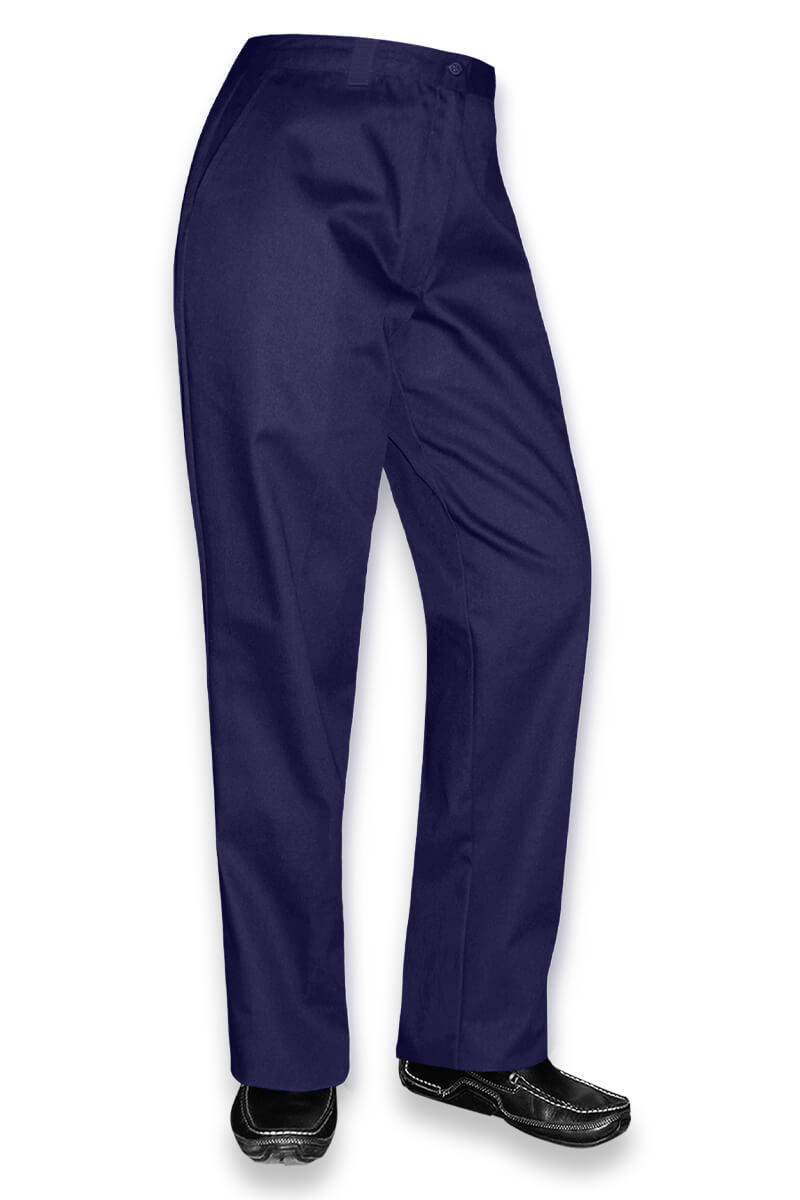 Ladies' Flat Front Trouser - Navy Blue