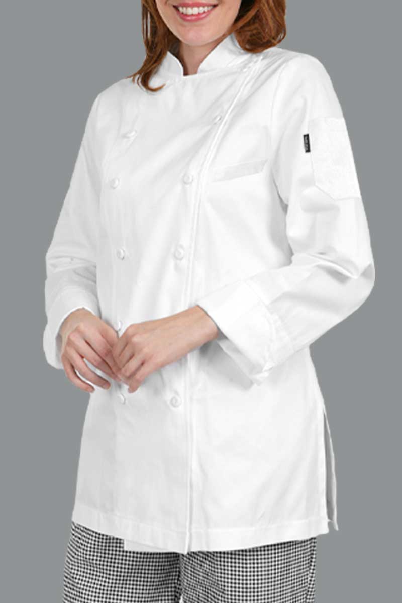 Newchef Fashion Prince White Egyptian Cotton Chef Coat Breast Pocket Short Sleeves 