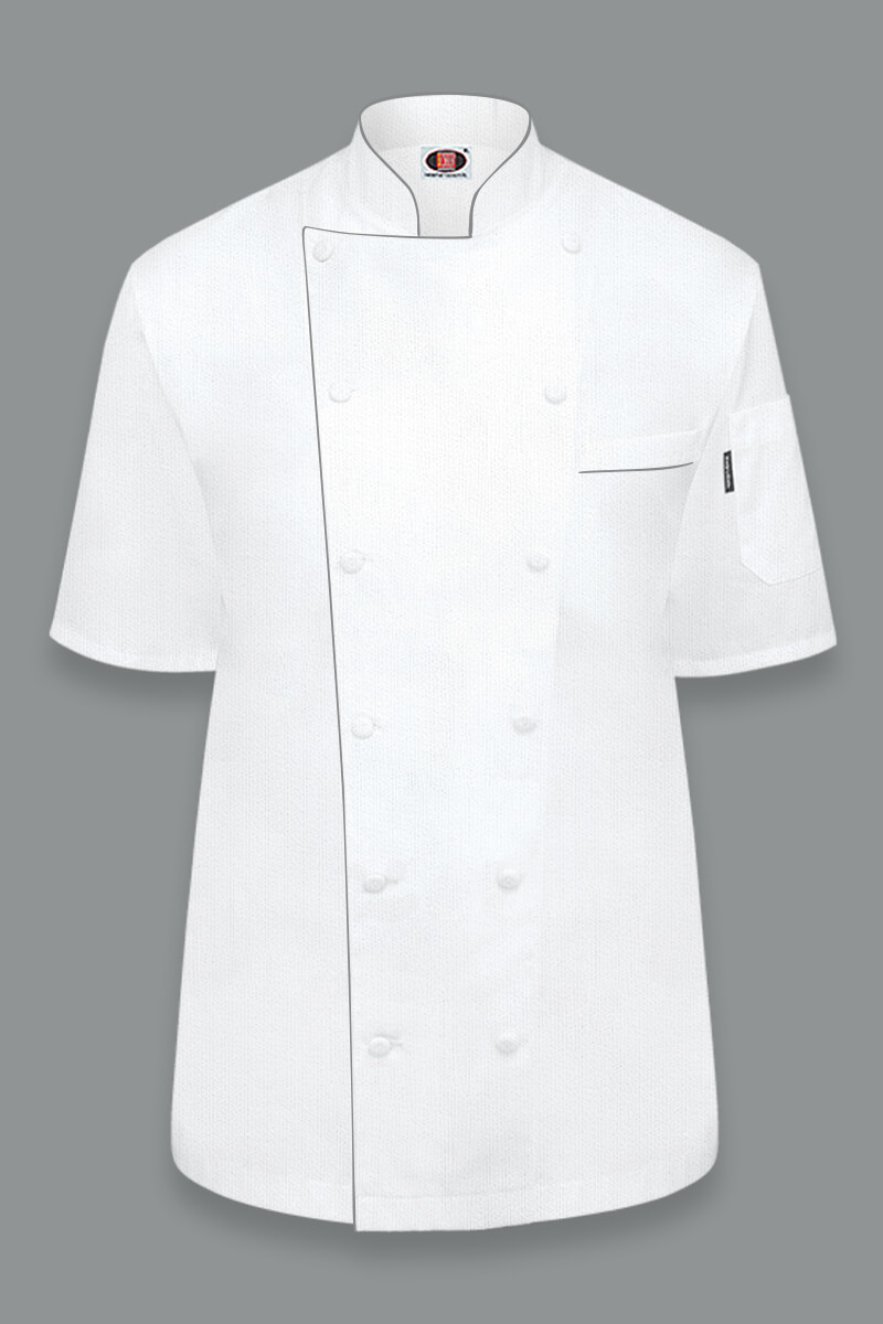 White short on sale sleeve chef coat